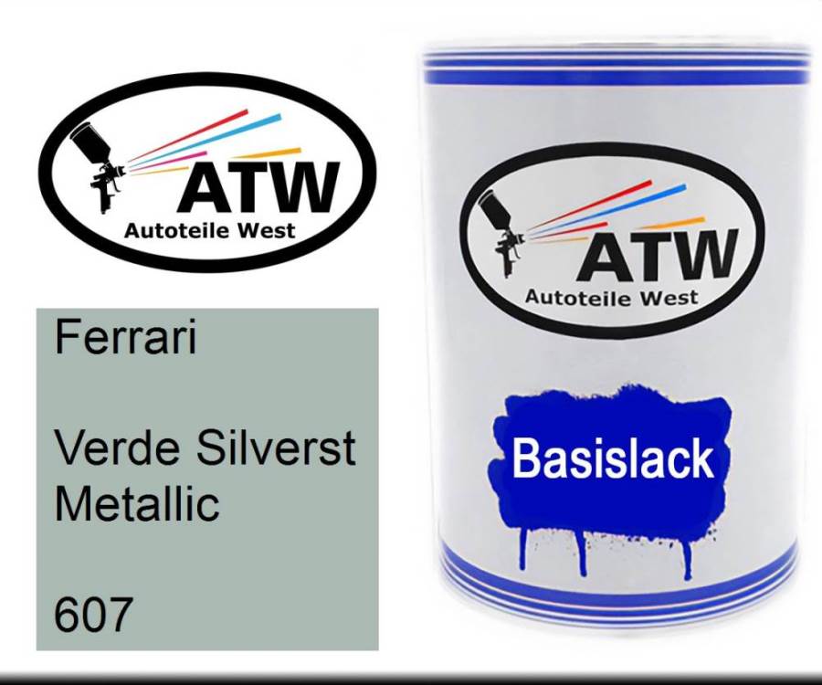 Ferrari, Verde Silverst Metallic, 607: 500ml Lackdose, von ATW Autoteile West.